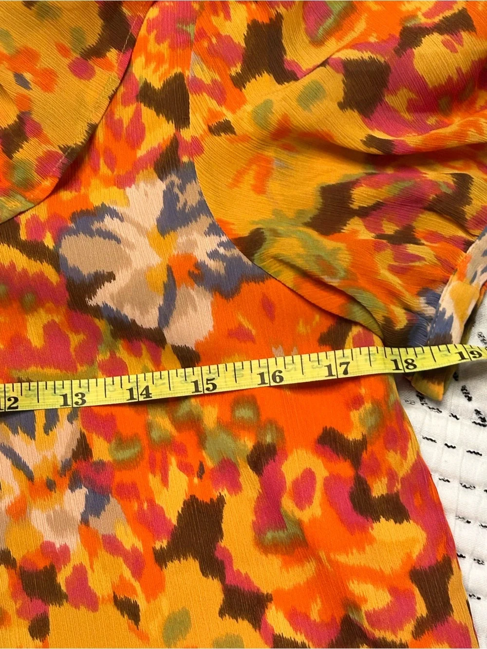 J. Crew Bright Yellow Orange & Pink Floral Ruffle Blouse
